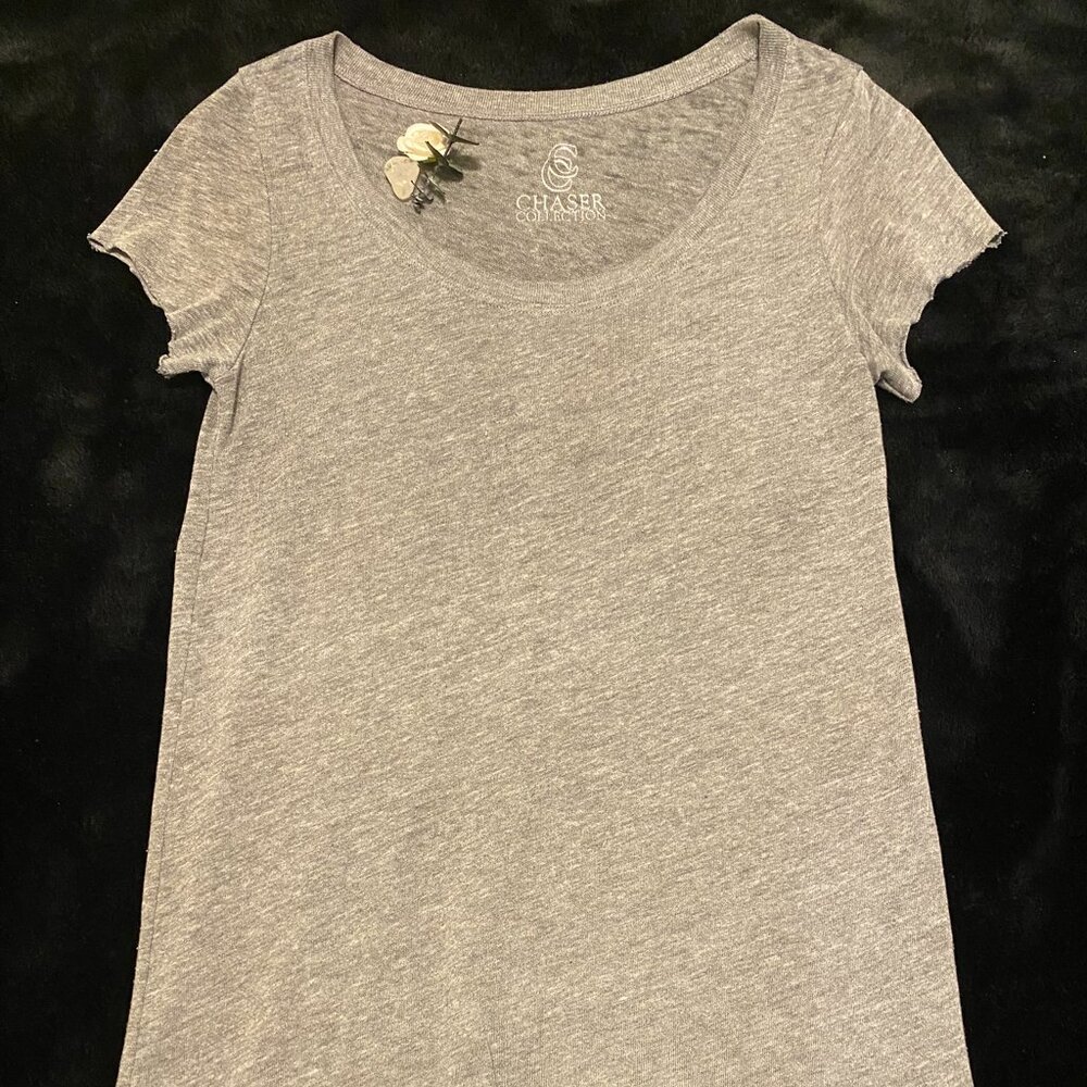 CHASER COLLECTION Cap Sleeve Top Lt Grey Sz  Medium